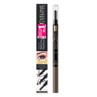 E-shop Eveline Brow Styler Multifunction 3in1 Sada na úpravu obočia 01 Medium Brown