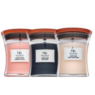 E-shop Woodwick Mini Jar Gift Set - Coastal Sunset, Solar Ylang, Evening Onyx 3 x 85 g
