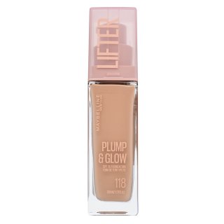 E-shop Maybelline Lifter Plump & Glow SPF 15 Foundation tekutý make-up pre zjednotenú a rozjasnenú pleť 118 30 ml