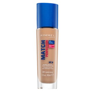 E-shop Rimmel London Match Perfection 24HR SPF20 Foundation tekutý make-up pre zjednotenú a rozjasnenú pleť 201 Classic Beige 30 ml