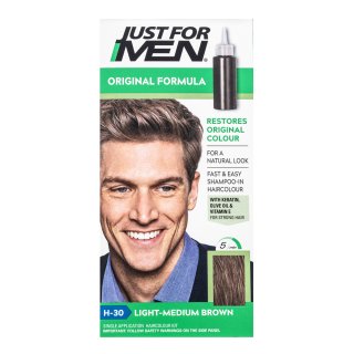 E-shop Just For Men Shampoo-in Haircolour farebný šampon pre mužov H30 Light Medium Brown 66 ml