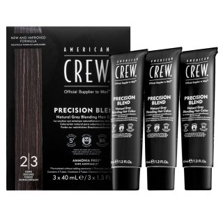 E-shop American Crew Precision Blend Natural Gray Coverage farba na vlasy pre mužov Dark 3 x 40 ml