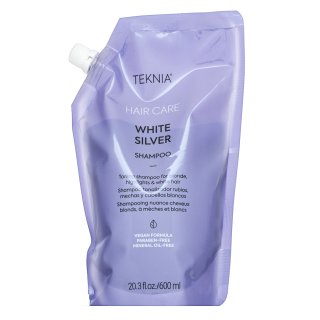 E-shop Lakmé Teknia White Silver Shampoo neutralizujúci šampón pre platinovo blond a šedivé vlasy Refill 600 ml