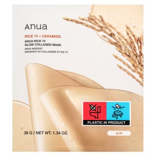 E-shop Anua Rice 70 + Ceramide osviežujúca gélová maska Glow Collagen Mask 4 x 38 g