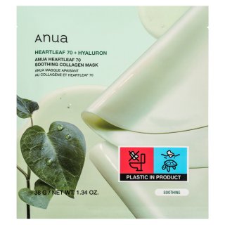 E-shop Anua Heartleaf 70 + Hyaluron upokojujúca a osviežujúca maska Soothing Collagen Mask 4 x 38 g