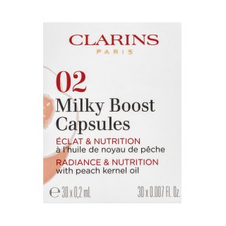 Clarins Milky Boost Capsules 02 Tekutý Make-up Pre Zjednotenú A Rozjasnenú Pleť 30 X 0,2 Ml