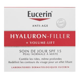 Eucerin Hyaluron-Filler + Volume Lift Day Care SPF15 Liftingový Spevňujúci Krém Pre Normálnu/zmiešanú Pleť 50 Ml