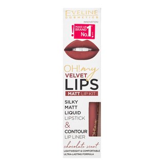 Eveline OH! My Velvet Lips Matt Lip Kit 13 Brownie Biscotti Sada Na Pery Pre Matný Efekt 4,5 Ml