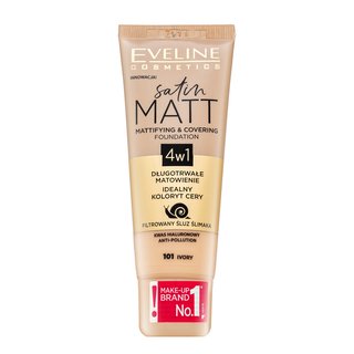 Eveline Cosmetics Satin Matt zmatňujúci make-up s extraktom zo slimáka odtieň 101 Ivory 30 ml kúpite na Brasty.sk