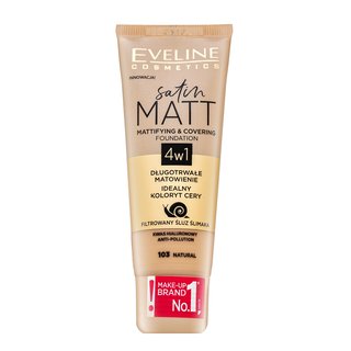 Eveline Cosmetics Satin Matt zmatňujúci make-up s extraktom zo slimáka odtieň 103 Natural 30 ml