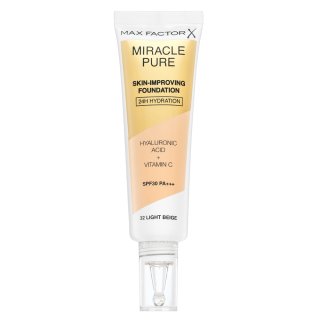 Max Factor Miracle Pure Skin dlhotrvajúci make-up SPF 30 odtieň 32 Light Beige 30 ml