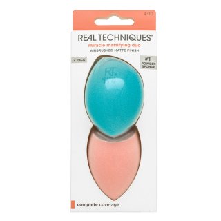 Real Techniques Miracle Mattifying Sponge Duo penový aplikátor na make-up 2 ks